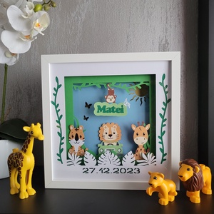 Tablou luminos, 3D, personalizat, baieti/ lampa de veghe- model JUNGLA - casă & stil de viață - echipament pentru camera copiilor - tablouri de cameră pentru copii - Artynos.ro