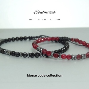 Set cuplu bratari Soulmates cod Morse - Bratari personalizate.  - Artynos.ro