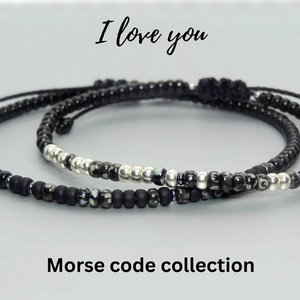 Set cuplu bratari cod Morse. Bratari personalizate - Artynos.ro