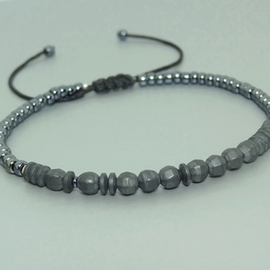 Bratara barbati/unisex - cod morse - hematit  si margele japoneze / Bratari personalizate. - bijuterii - brățări - brățară cu mărgele - Artynos.ro