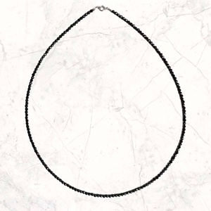 Colier minimalist din turmalina neagra fatetata - bijuterii - coliere - coliere cu mărgele - Artynos.ro
