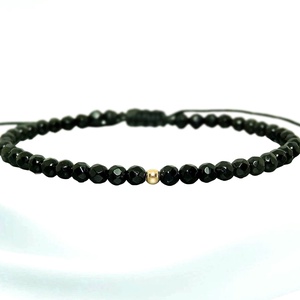 Bratara unisex/barbati onix negru si aur filat de 14K - bijuterii - brățări - brățară cu mărgele - Artynos.ro