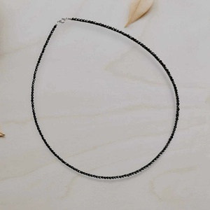 Colier minimalist din turmalina neagra fatetata - bijuterii - coliere - coliere cu mărgele - Artynos.ro