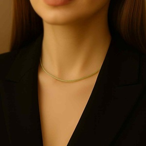 Colier minimalist din peridot - zodia Leu - bijuterii - coliere - coliere din mărgele - Artynos.ro