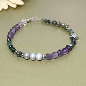 Bratara ametist, pirita, perle si hematit - Artynos.ro