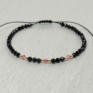 Bratara din turmalina, aur filat 14K si cristale Preciosa - bijuterii - brățări - brățări din pietre semiprețioase - Artynos.ro