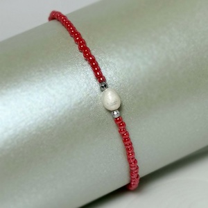 Bratara martisor cu margele Miyuki Rocailles, perla cultura si hematit - bijuterii - mărțișor - Artynos.ro