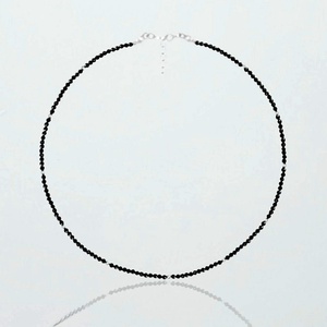 Colier minimalist turmalina neagra - piatra protectie. - bijuterii - coliere - coliere din mărgele - Artynos.ro