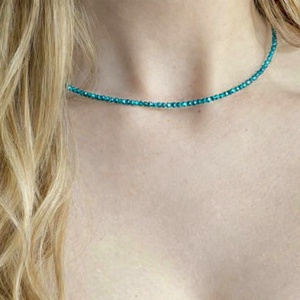 Colier minimalist din apatit fatetat - Artynos.ro