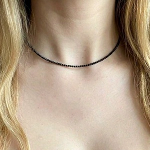 Colier minimalist din turmalina neagra fatetata si aur filat de 14k, Bijuterii, Coliere, Coliere din margele, Altele, ARTYNOS