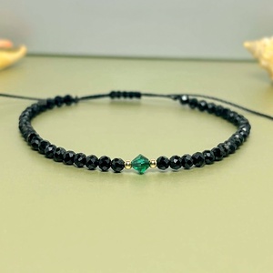 Bratara protectie din aur filat 14K / Gold Filled si turmalina neagra - Emerald Eclipse - bijuterii - brățări - brățări din pietre semiprețioase - Artynos.ro