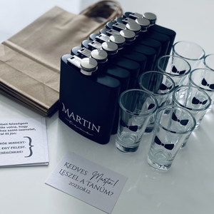 Pachet pentru solicitare martor bărbat - accesorii nuntă - amintiri și cadouri de nuntă - cadou nuntă - pahar de nuntă, set de sticlă - Artynos.ro