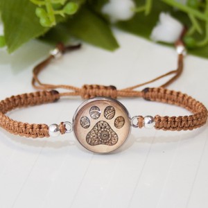 Bratara macramé impletita - Paw paw maro deschis, , , ARTYNOS