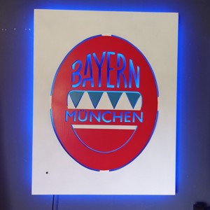 Logo-ul Bayern München - autocolant de perete cu iluminare de fundal cu LED. -  - Artynos.ro