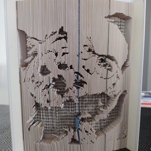 Caine si sculptura Face Book, Casa & Stil de viata, Accesorii pentru decorat casa, Decoratiuni de masa si decoratiuni pentru rafturi , Sculptura de carte, carte pliata, , ARTYNOS