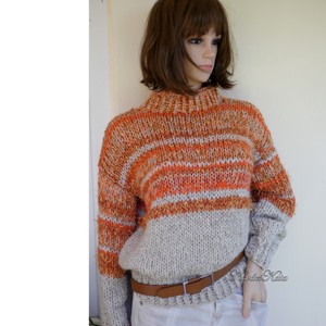 HILDA ALPAKA - pulover foarte gros tricotat manual la modă - îmbrăcăminte și modă - haine damă - hanorace, cardigane - Artynos.ro