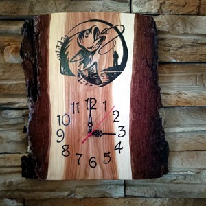 Ceas de perete Redwood pentru pescari -  - Artynos.ro