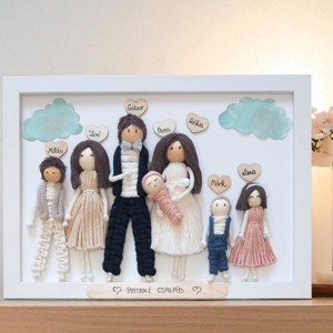 Portret de familie Macramé - decor unic, personalizat (2130 cm) -  - Artynos.ro
