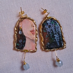 Cercei pictati manual, Bijuterii, Cercei lungi, Cercei, Pictura, ARTYNOS