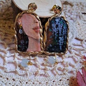 Cercei pictați manual - bijuterii - cercei - cercei lungi - Artynos.ro