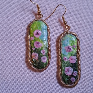 Cercei pictați manual - bijuterii - cercei - cercei lungi - Artynos.ro