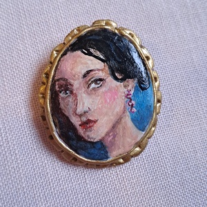 Broșă pictată manual  - bijuterii - broșe - Artynos.ro