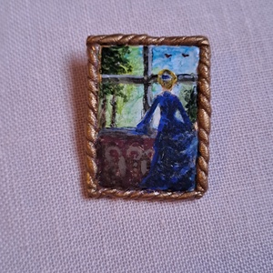 Broșă pictată manual  - bijuterii - broșe - Artynos.ro