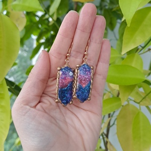 Cercei pictați manual - bijuterii - cercei - cercei lungi - Artynos.ro