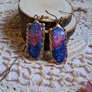 Cercei pictați manual - bijuterii - cercei - cercei lungi - Artynos.ro