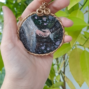 Set colier si cercei pictate manual  - accesorii nuntă - bijuterii mireasă - set bijuterii de mireasă - Artynos.ro Set colier si cercei pictate manual  - accesorii nuntă - bijuterii mireasă - set bijuterii de mireasă - Artynos.ro