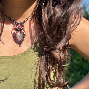 Pandantive micromacrame boho Colorful dreams  - bijuterii - coliere - coliere din pietre semiprețioase - Artynos.ro