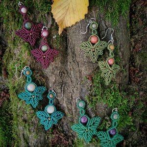 Cercei micromacrame boho cu frunze - Autumn winds - Artynos.ro