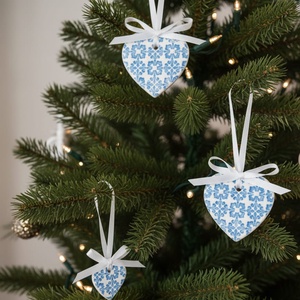 Set 3 decorațiuni pentru brad- inimă - crăciun - decorațiuni de crăciun de casă - figurine pentru pomul de crăciun - Artynos.ro