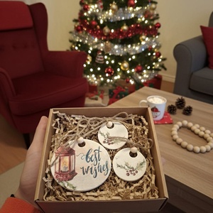 Set 3 decoratiuni pentru brad- Best Wishes - Artynos.ro