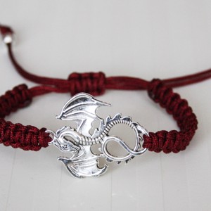 Brățară Makramé - Dragon burgundy -  - Artynos.ro