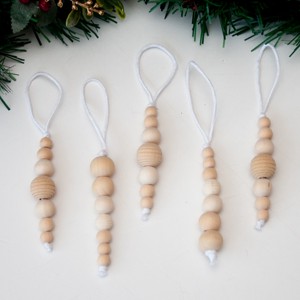 Ornamente din lemn pentru pomul de Craciun 5 bucati - Mistletoe, , , ARTYNOS
