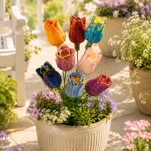 Floare de lalea din ceramică, floare artizanală din ceramică -  - Artynos.ro