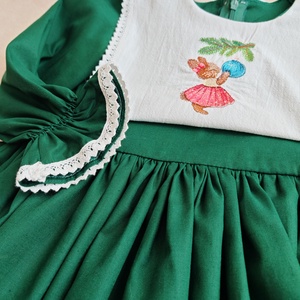 Rochie Fetita Verde Brodata - îmbrăcăminte și modă - haine bebeluși și copii - rochii fetițe - Artynos.ro