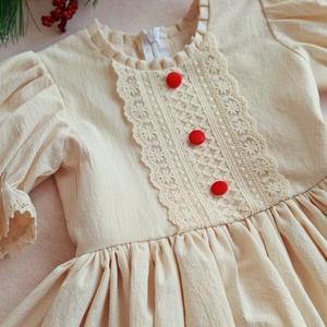 Rochie Fetita din Bumbac Prespalat si Dantela, Imbracaminte si moda, Haine bebelusi si copii, Rochii fetite, Cusatura, ARTYNOS