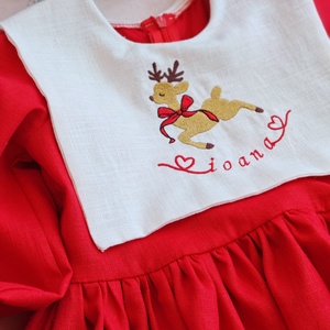 Rochie Rosie Personalizata cu Broderie - îmbrăcăminte și modă - haine bebeluși și copii - rochii fetițe - Artynos.ro