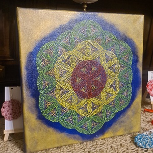 Tablou pictat pe canvas cu model Florea Vietii - casă & stil de viață - decorațiuni de casă - picturi murale - tablou din mai multe piese - Artynos.ro