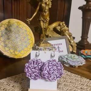 Cercei Floarea Vietii - bijuterii - cercei - cercei croșetați - Artynos.ro