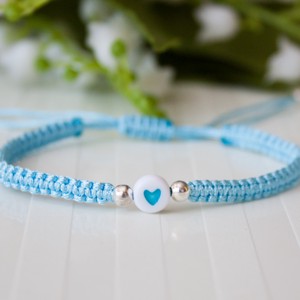 Bratara macramé impletita - Little hearts blue, , , ARTYNOS