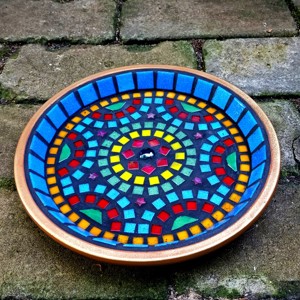 REKREDENC - Bol colorat pentru păsări, cu mozaic, 25 cm -  - Artynos.ro