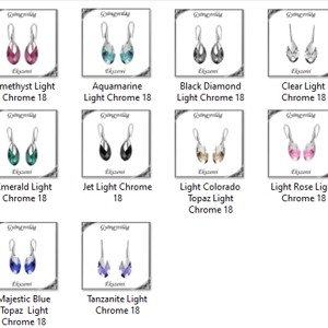 Cercei Swarovski cu închidere din argint 925 SSZE-SW6565-F18 - bijuterii - cercei - cercei agățați - Artynos.ro