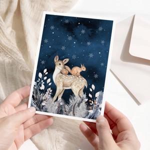 Carte poștală de Crăciun, felicitare, animal de pădure cadou companion -  - Artynos.ro