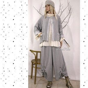 Set VIVIEN - costum lagenlook extravagant: pantaloni și sacou - îmbrăcăminte și modă - haine damă - blazer și costum - Artynos.ro