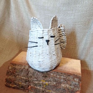 Hârtie țesute coș vertical de depozitare kitty, Casă & Stil de viață, Materiale de depozitare și sortare, Cutie depozitare, Împletirea coșurilor nuiele, ARTYNOS