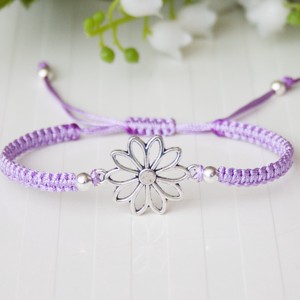 Bratara macramé impletita - Floare mov deschis, , , ARTYNOS