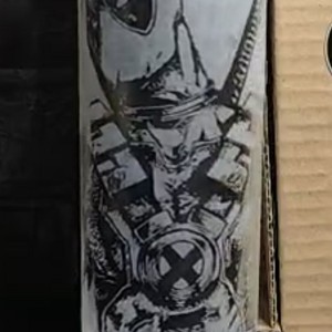 Pahar de sticla cu model gravat manual, cu imaginea lui Deadpool , , , ARTYNOS